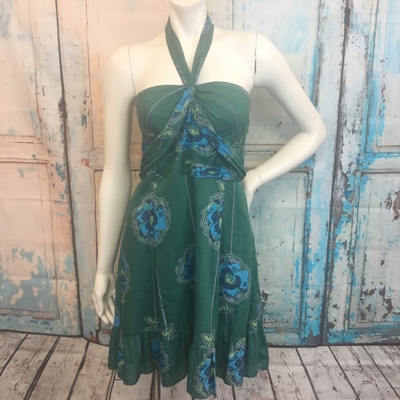 Free People Green Floral Silk Blend 